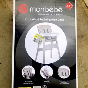 New Monbebe Luxe Wood Reclining Highchair, Soho